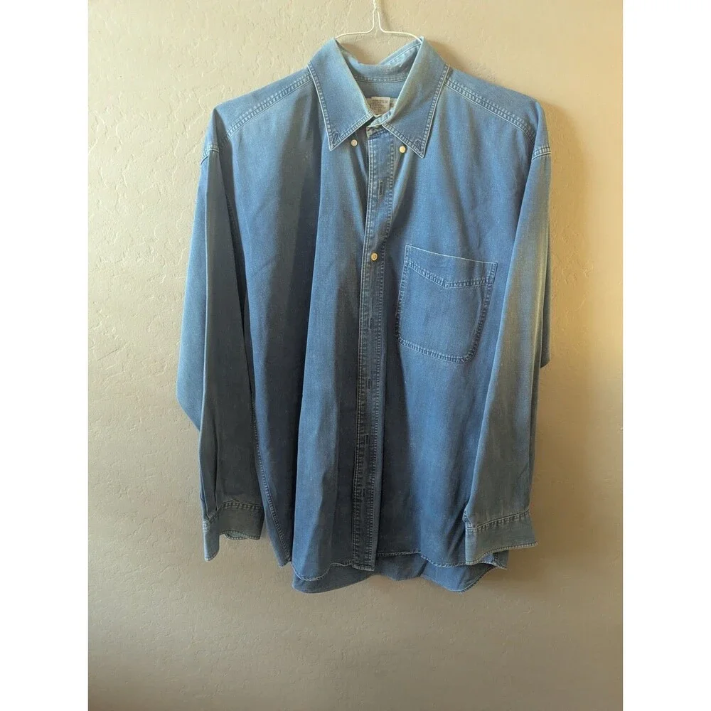 Banana Republic Vintage 80s 90s Denim Shirt Sz Large Tranisitional Era Y2k